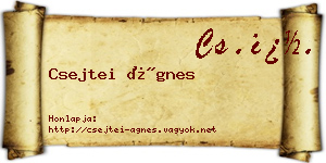 Csejtei Ágnes névjegykártya
