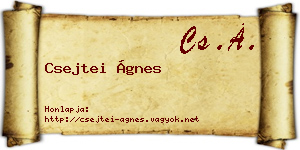 Csejtei Ágnes névjegykártya